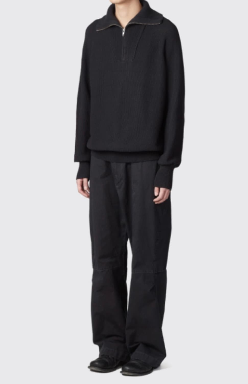 해칭룸 하프집업 니트 블랙 상품이미지2