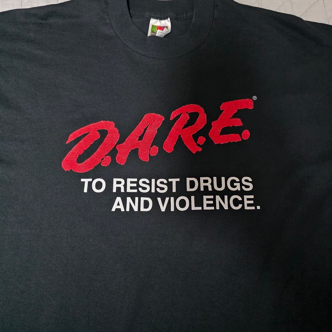 [XL] 90s 빈티지 DARE 티셔츠 블랙 ver. 후룻 백프린트 상품이미지2
