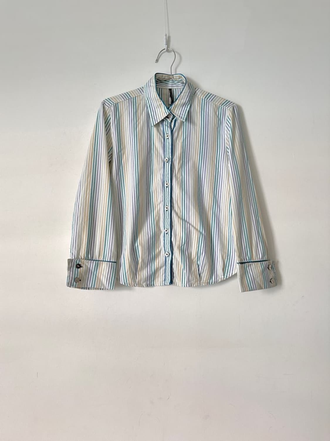 GOLA stripe shirt / gree & blue 상품이미지1
