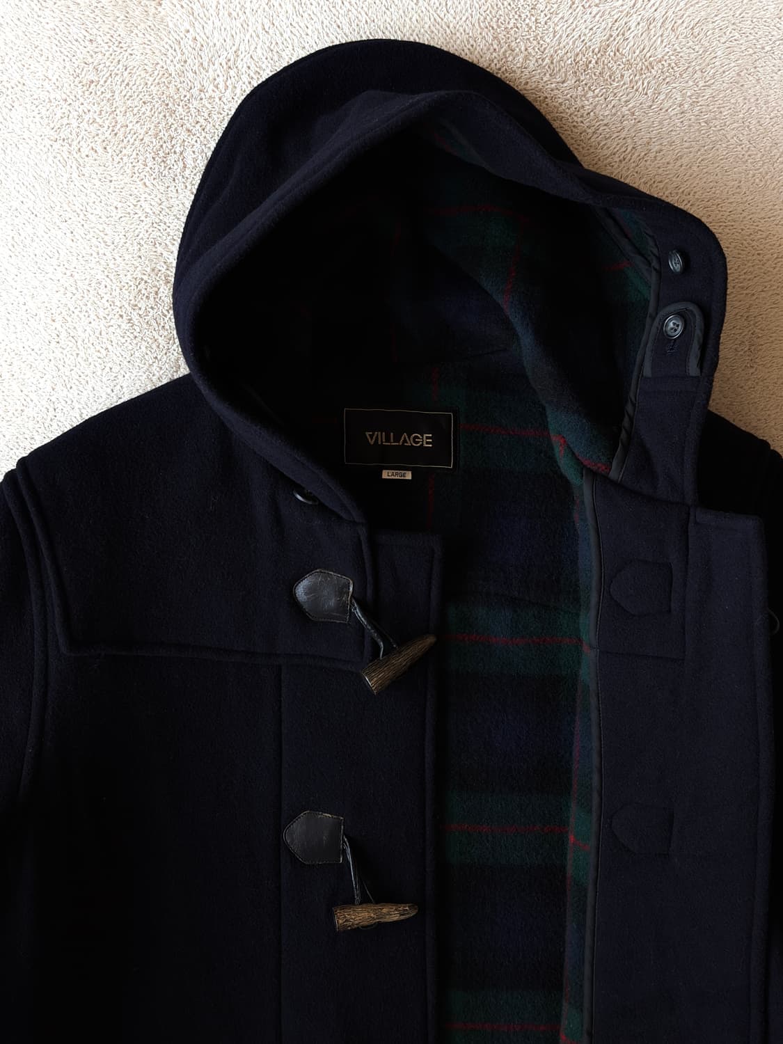 JAPAN 울·큐프라 후드 더플코트 상품이미지4