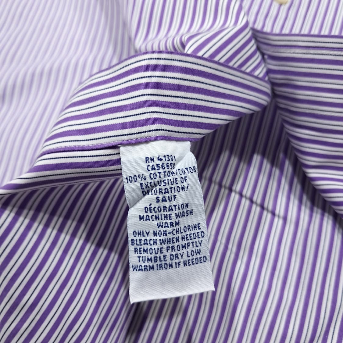 CL575 XL 폴로 코튼 벵갈스트라이프 퍼플 셔츠 남방 상품이미지5