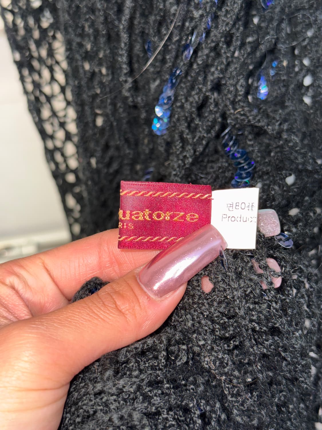 Louis Quatorze blue spangle net muffler 상품이미지6