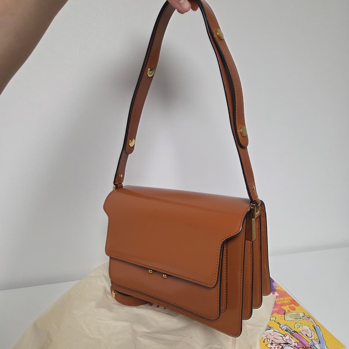 MARNI 마르니 정품 트렁크백 미듐 금장 숄더백 크로스백 상품이미지8