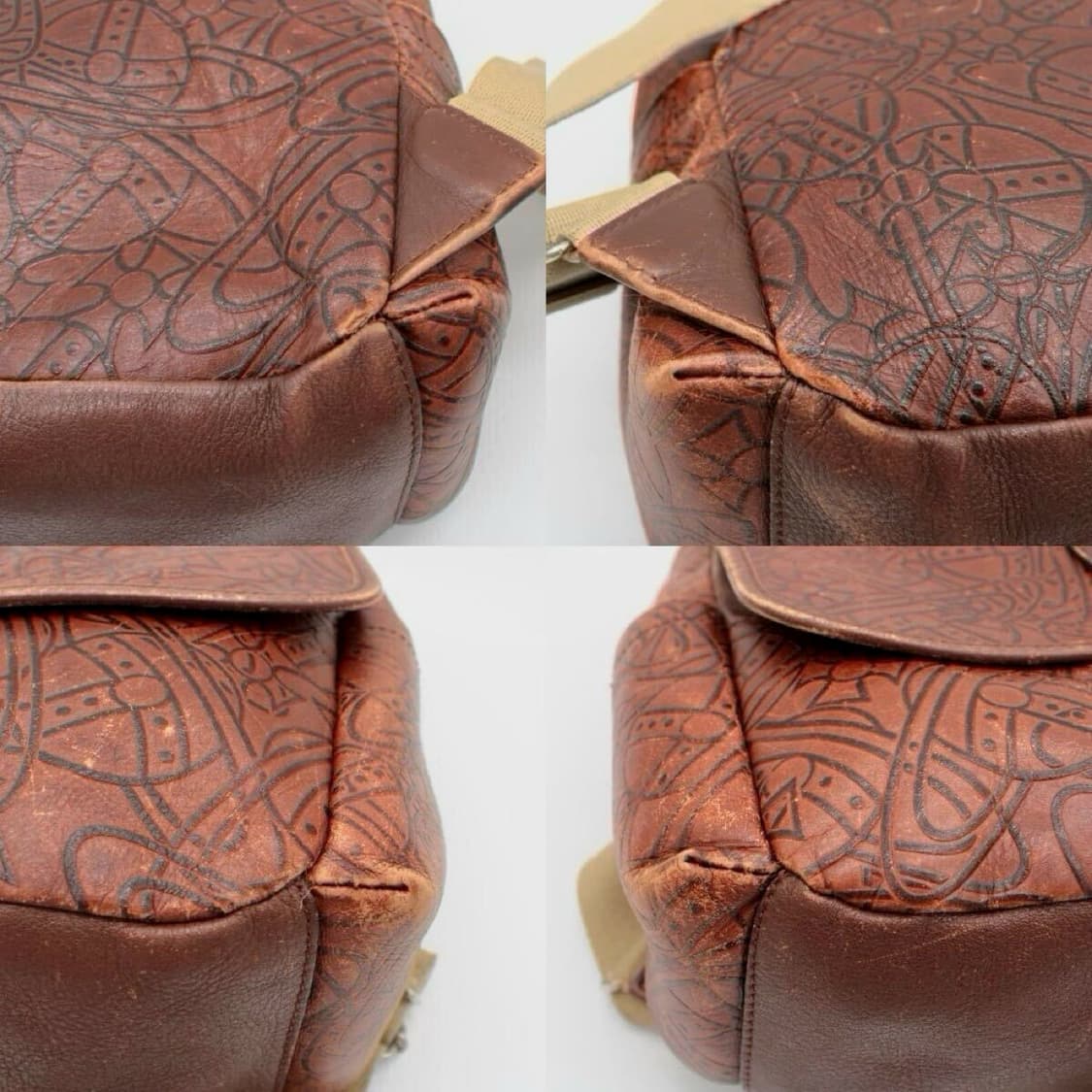 비비안 웨스트우드 로고 패턴 엠보싱 가죽 백팩 상품이미지7