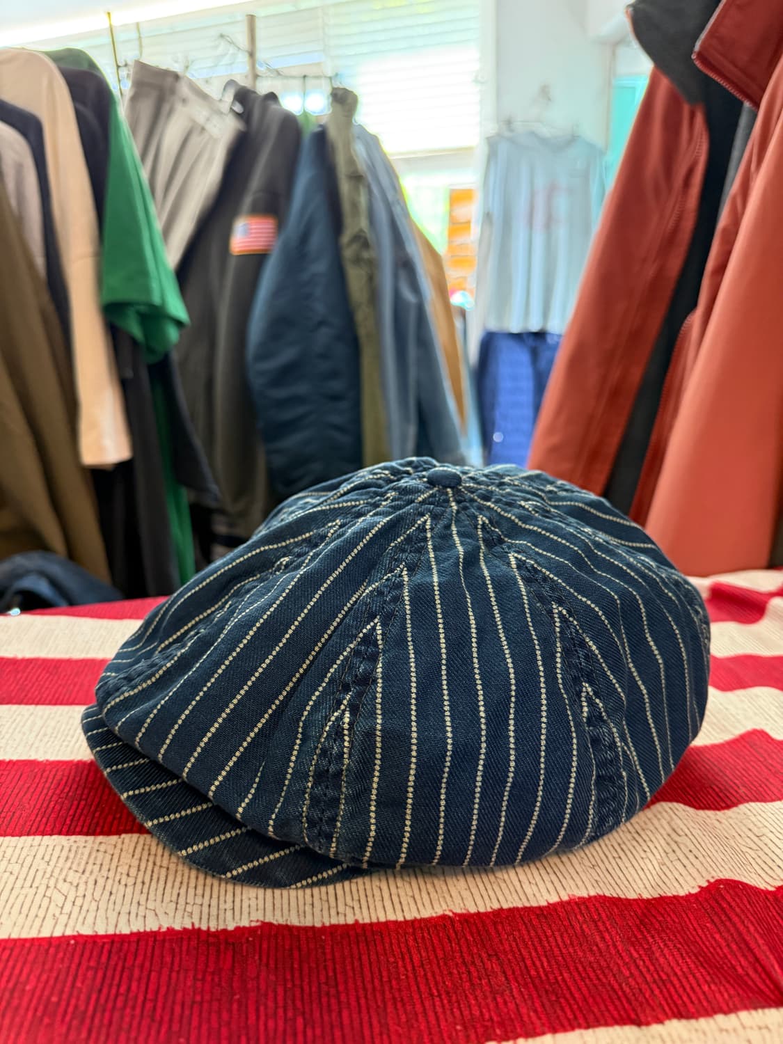 RRL 인디고 도트 스트라이프 트윌 뉴스보이 캡 58cm 상품이미지2