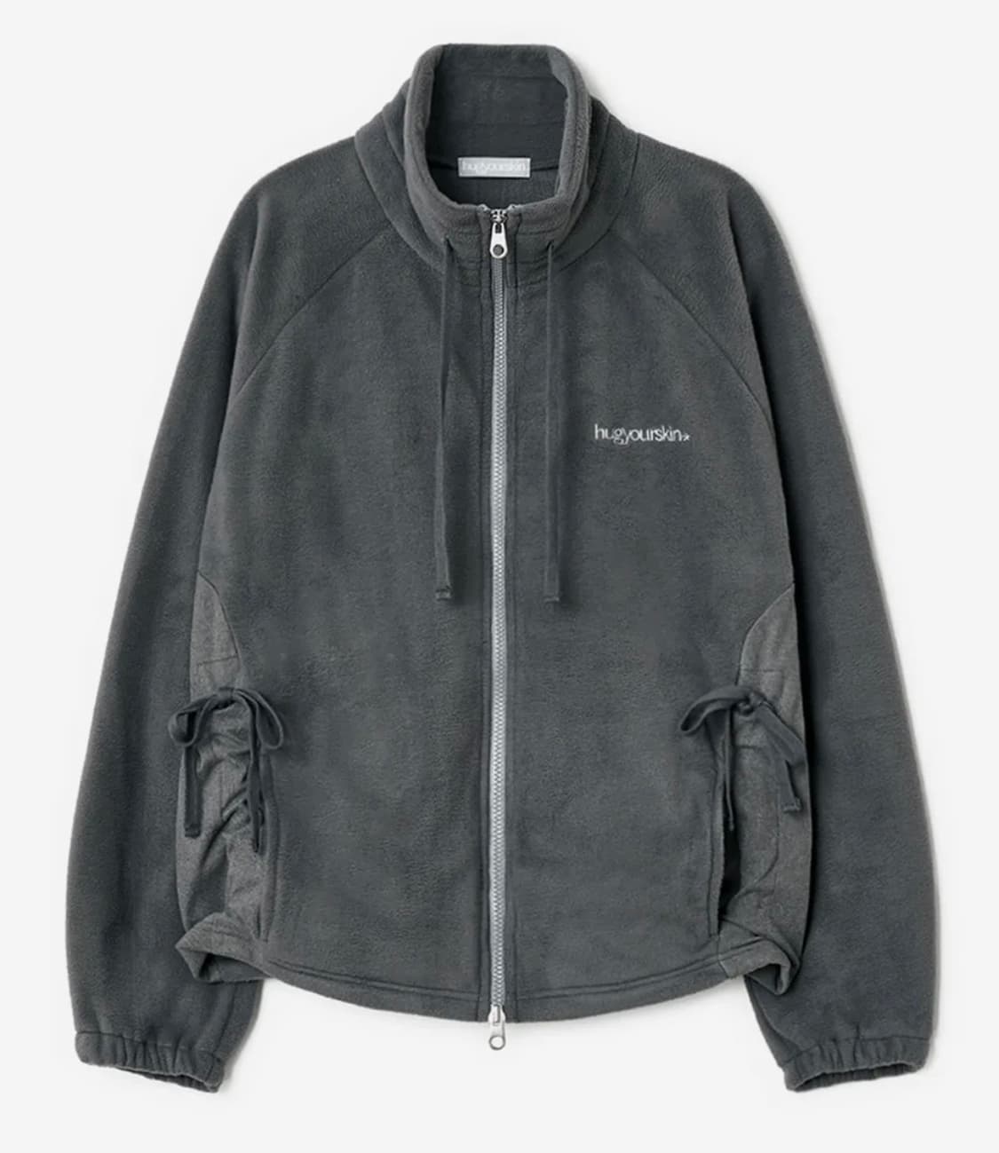 허그유어스킨 드로우 스트링 플리스 집업 (차콜) 상품이미지2