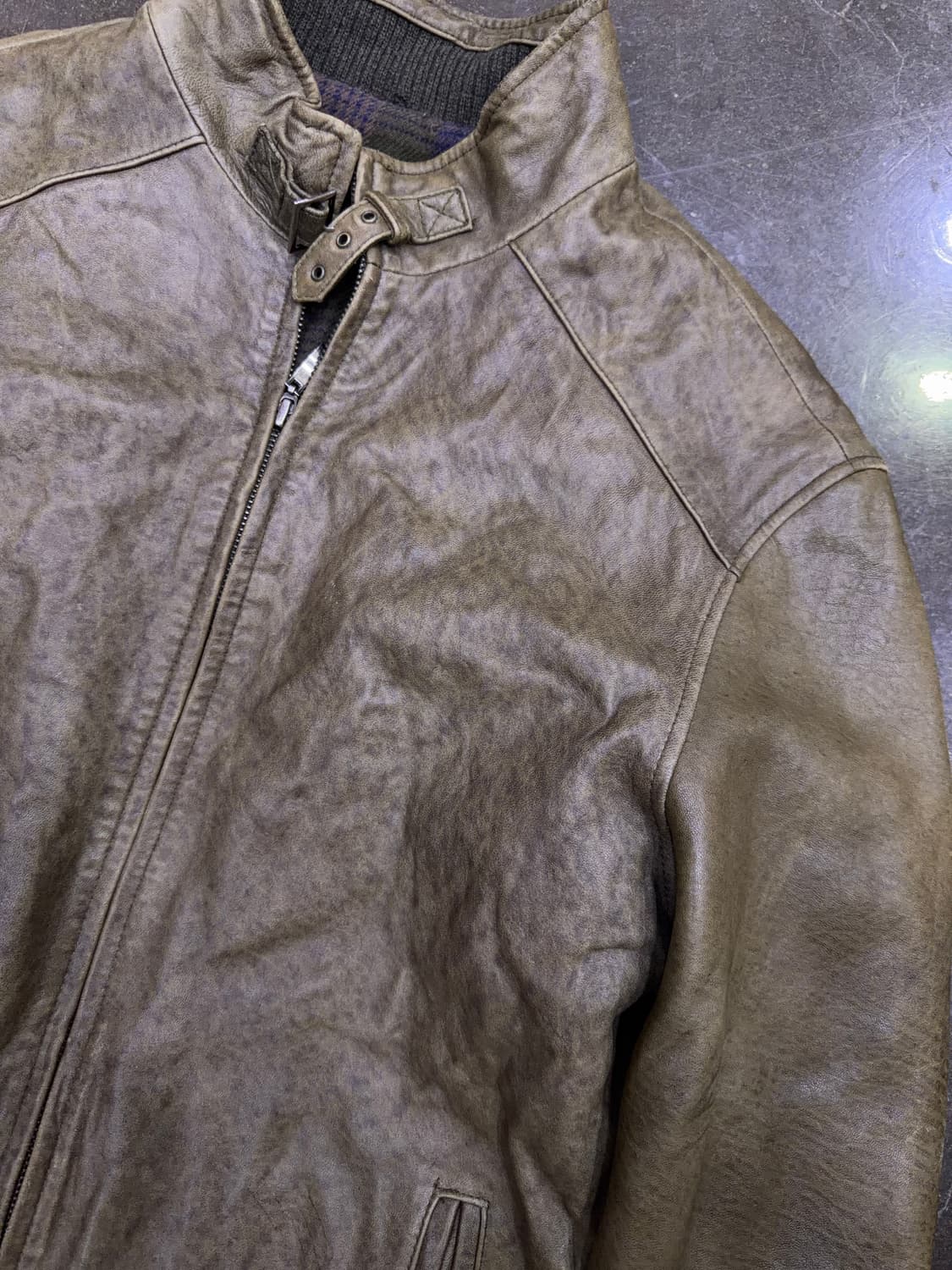 페리엘리스 빈티지 양가죽 워싱 싱글 라이더자켓 100 상품이미지4