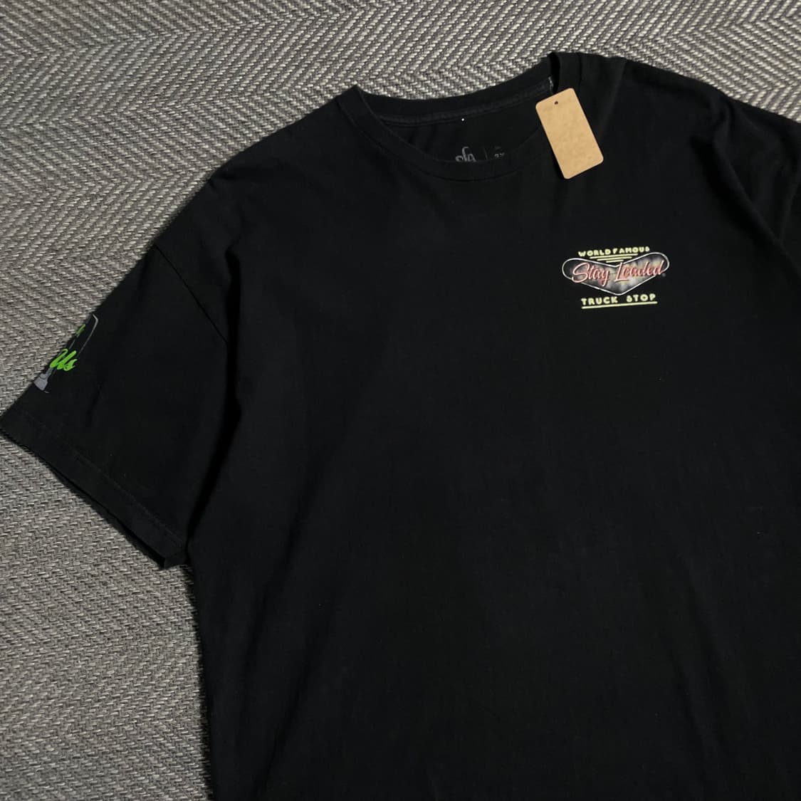 USA 빈티지 트럭 스탑 빅로고 반팔 티셔츠o 4876 상품이미지5