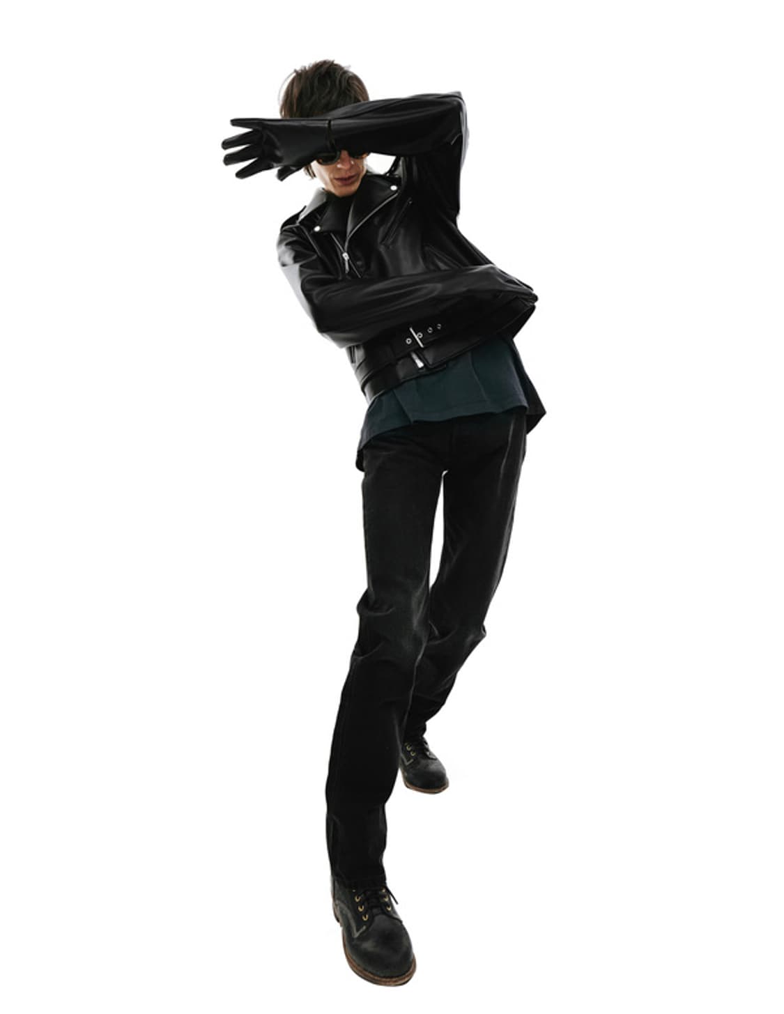 (레어) 더블렛 23ss 글로브 슬리브 레더 바이커 자켓 상품이미지1