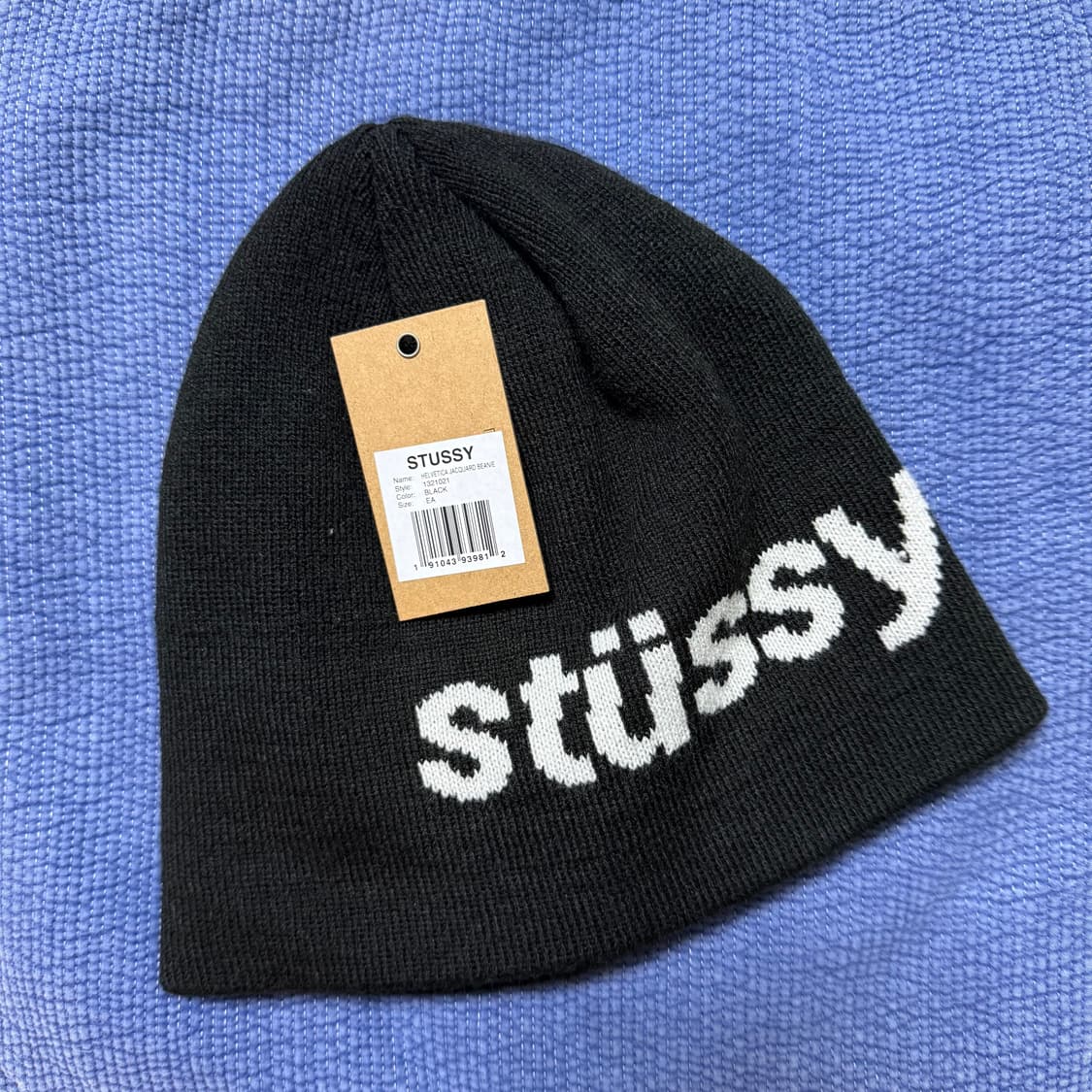 스투시 헬베티카 자카드 비니 블랙 상품이미지7