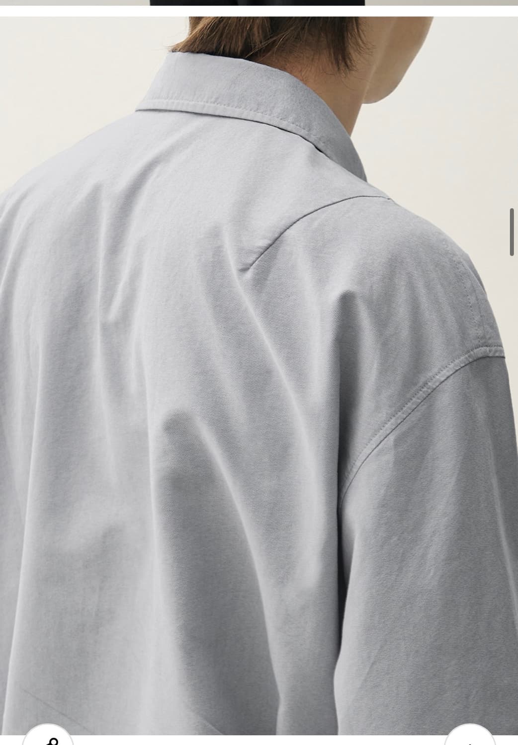 (XL) 드로우핏 워시드 크롭 옥스퍼드 셔츠 [GREY] 판매 상품이미지7