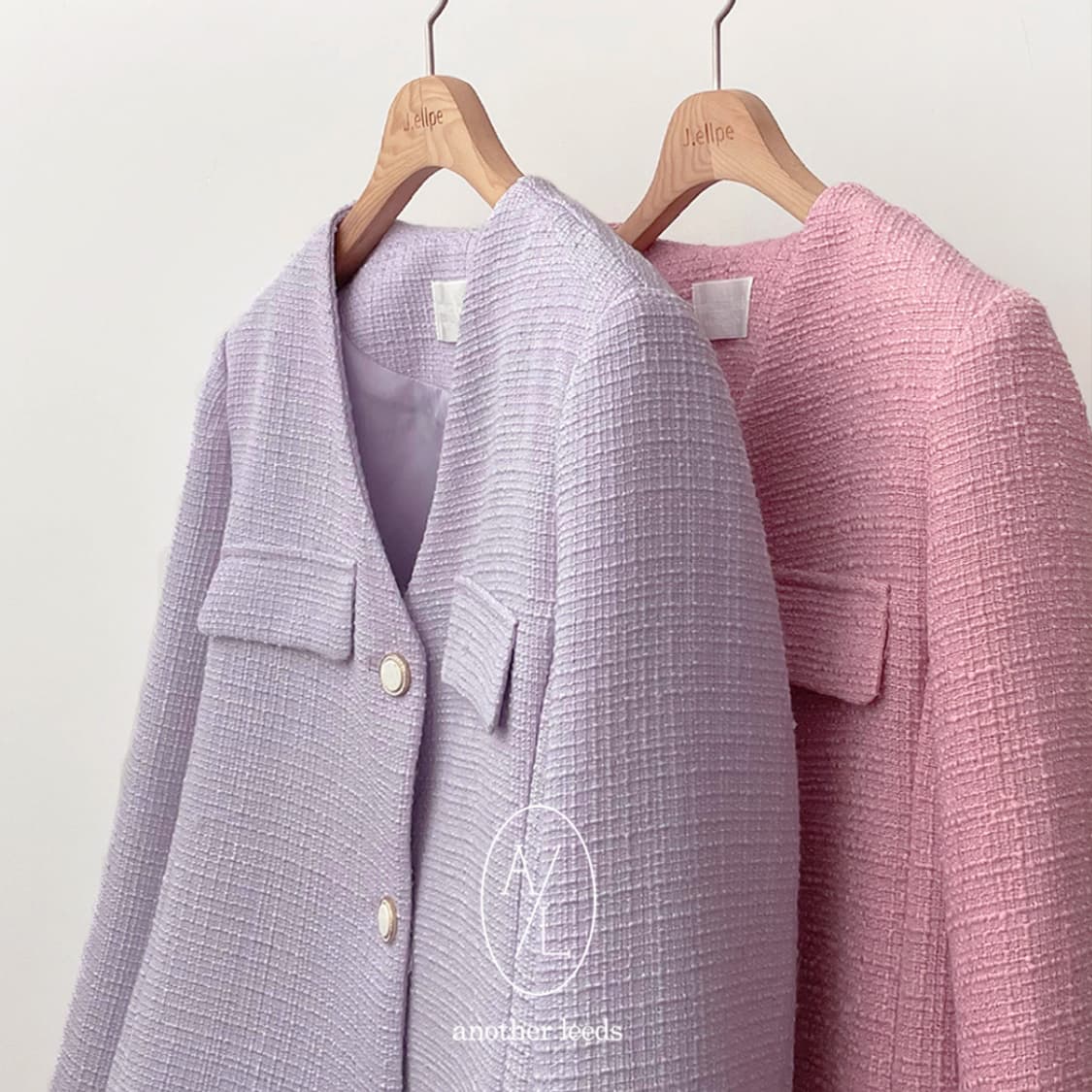제이엘프 어나더리즈 젤리 노카라 트위드자켓 55-66 새상품 상품이미지3