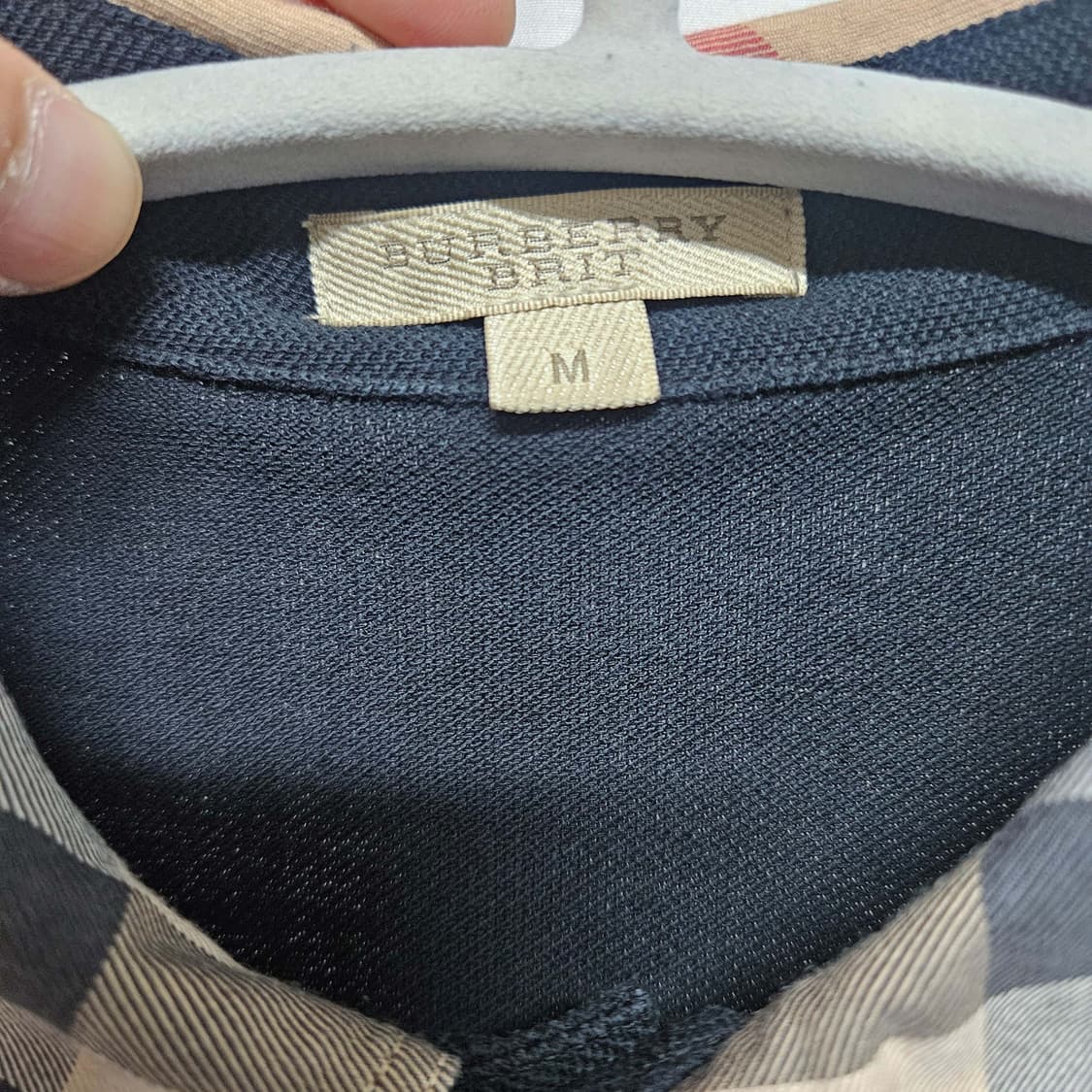 버버리 브릿 체크 반팔 카라 티셔츠 M 상품이미지3