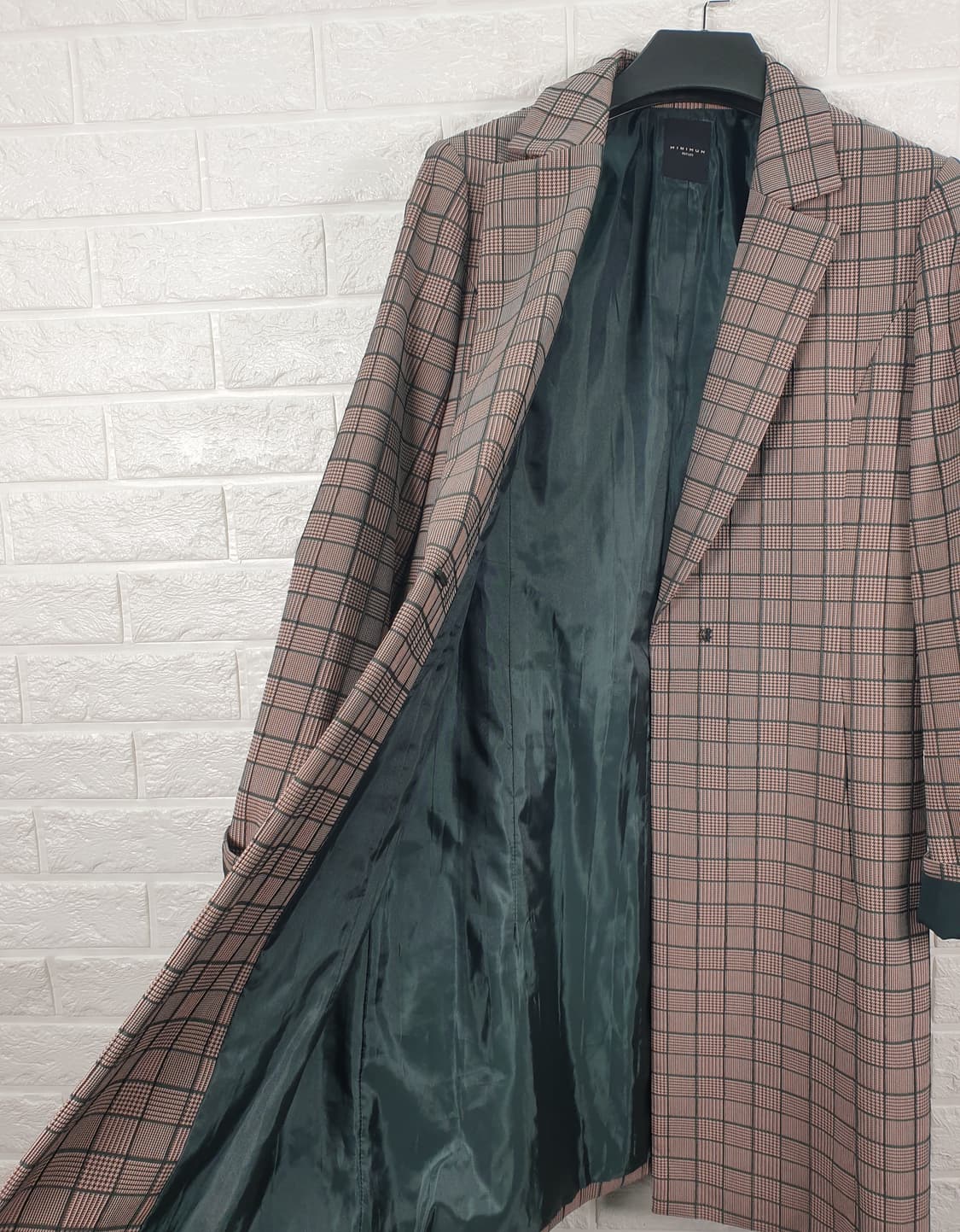 [66]미니멈 간절기 체크 롱 코트 상품이미지4