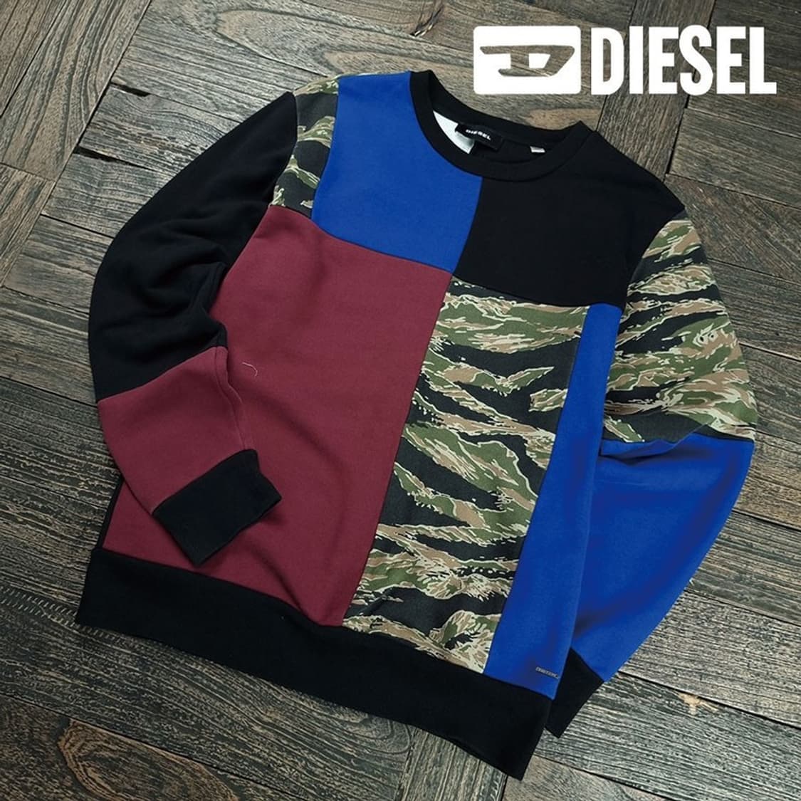 [디젤] 멀티 패턴 블럭 맨투맨 P01527 상품이미지1