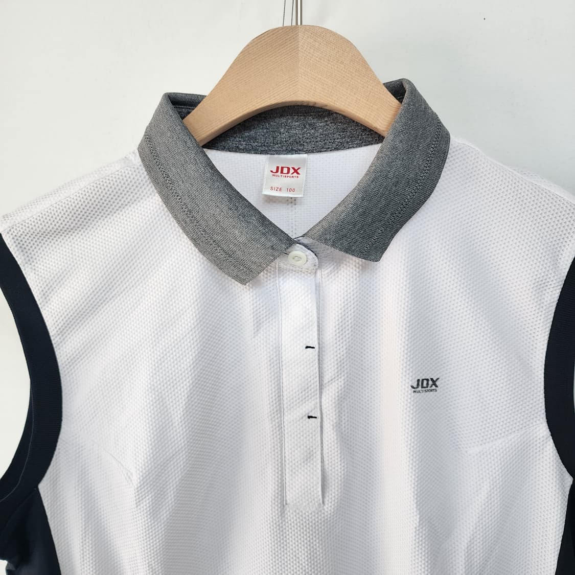 JDX 화이트 민소매 폴로티 상품이미지2