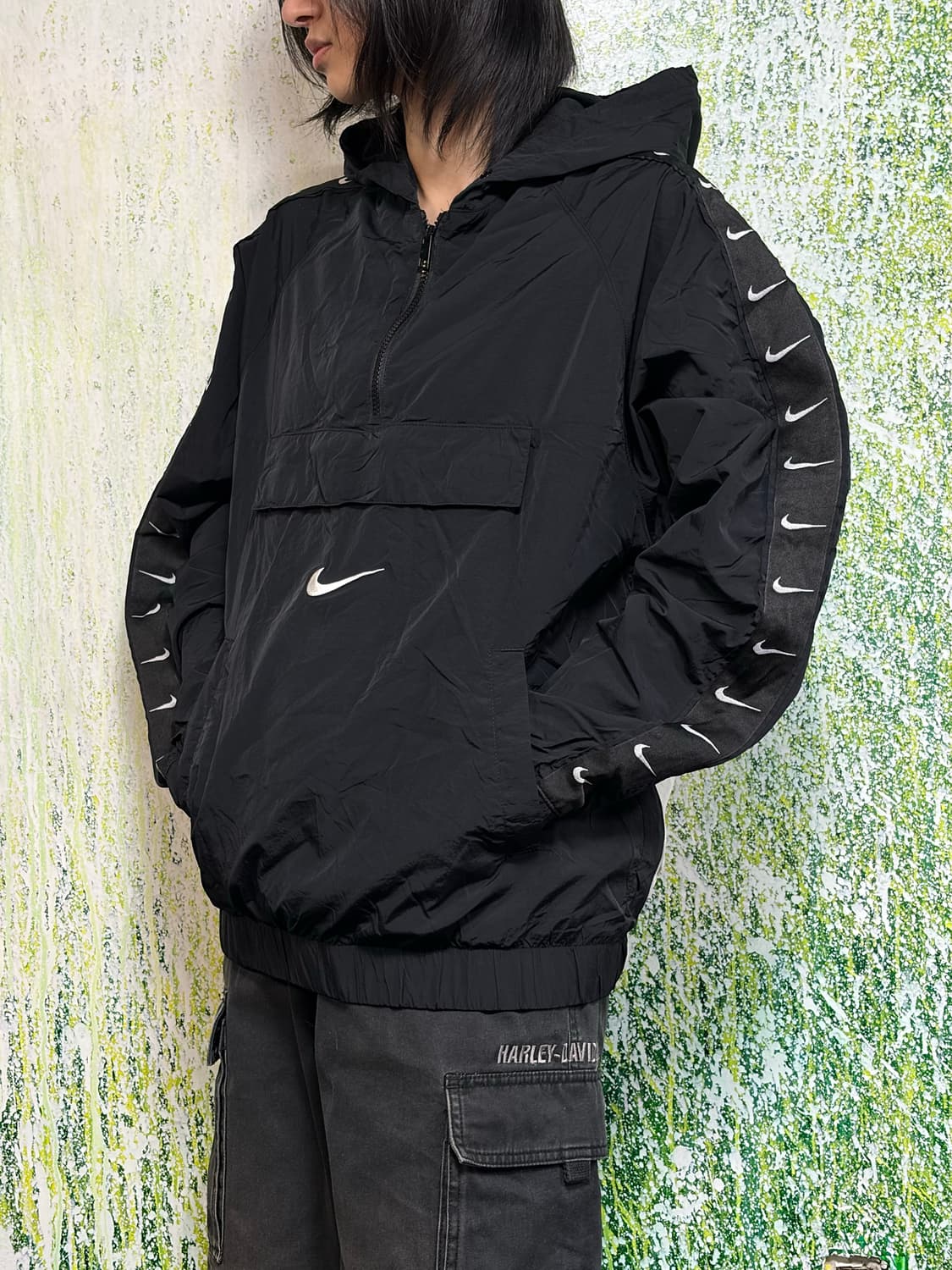 나이키 미드 스우시 아노락 테이핑 바람막이 빅로고 트랙자켓 XL 상품이미지4