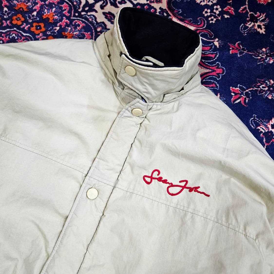  SeanJohn 빈티지 레드자수 덕다운 패딩 점퍼  상품이미지4