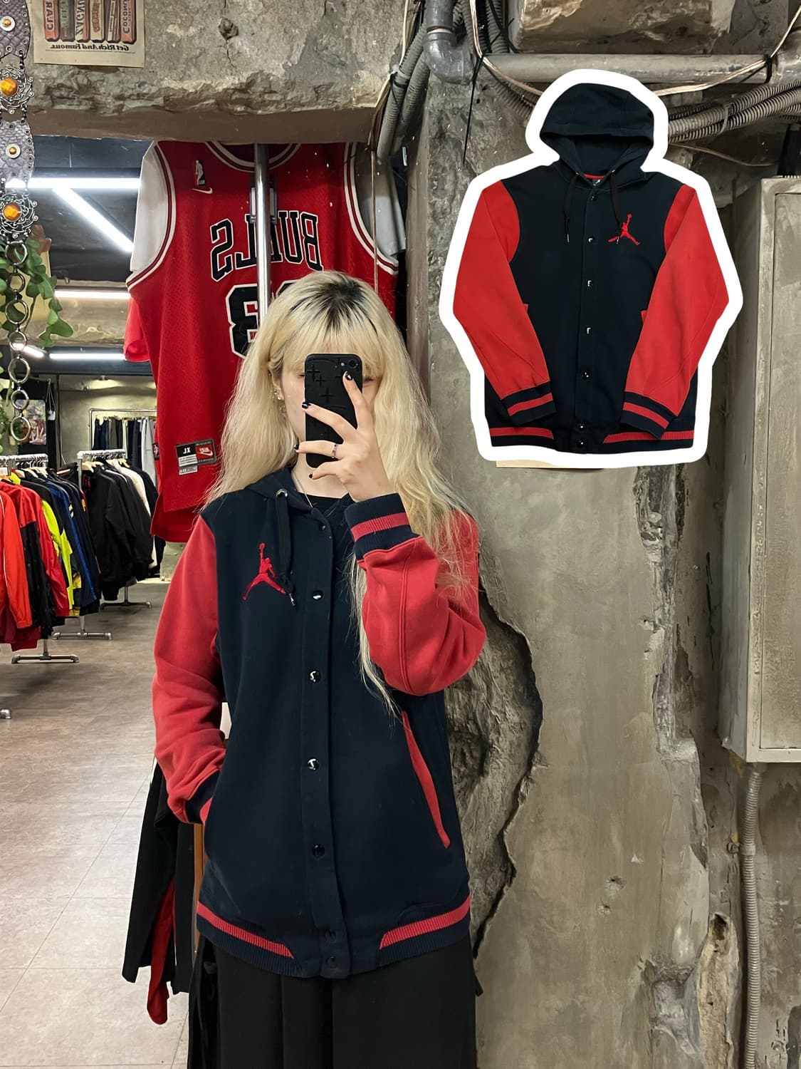 나이키 조던 후드 버튼 바시티 블랙 S   #csz1905 𝑆𝑖𝑧 상품이미지1