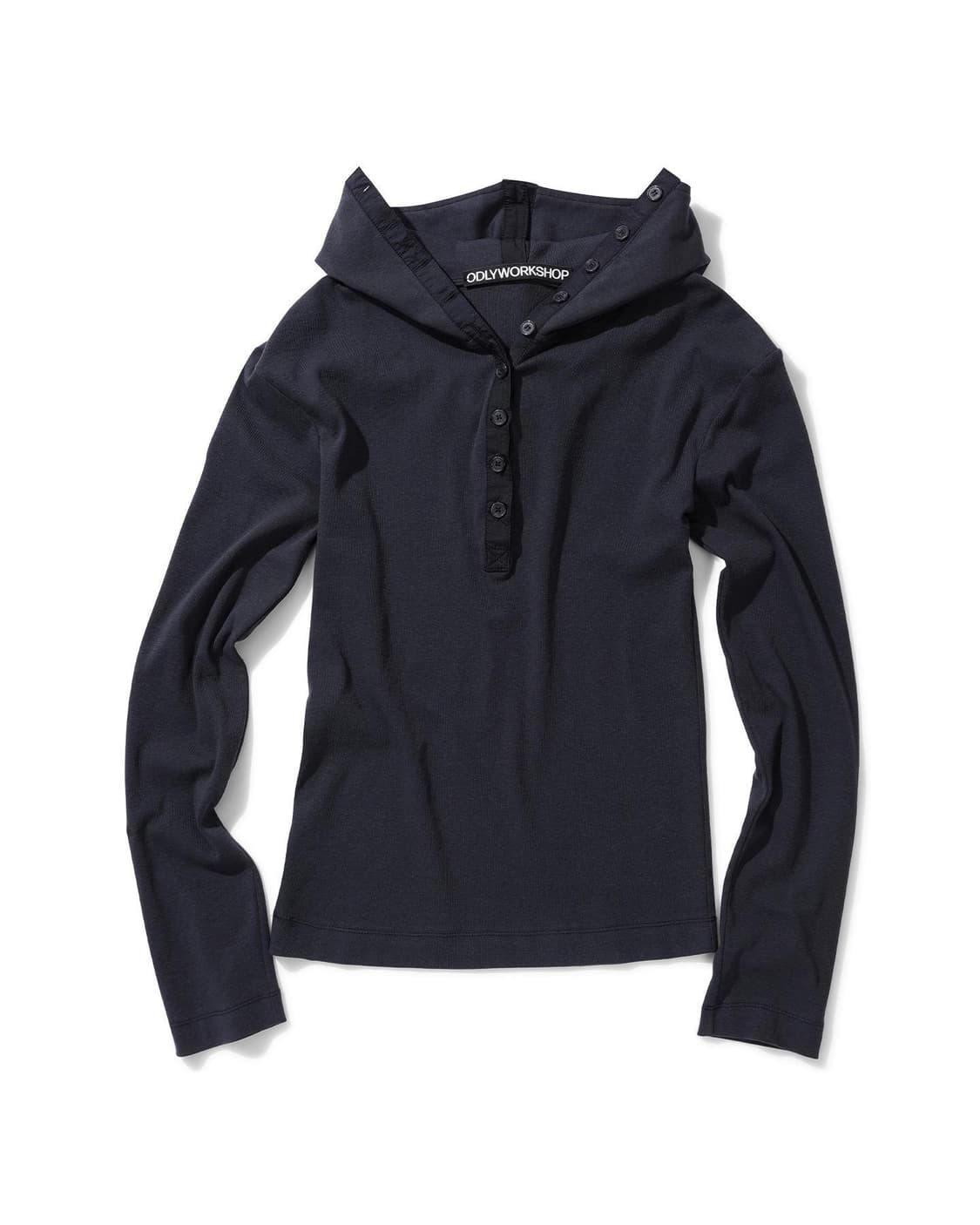 ODLYWORKSHOP Hooded henley tee, washed 상품이미지2