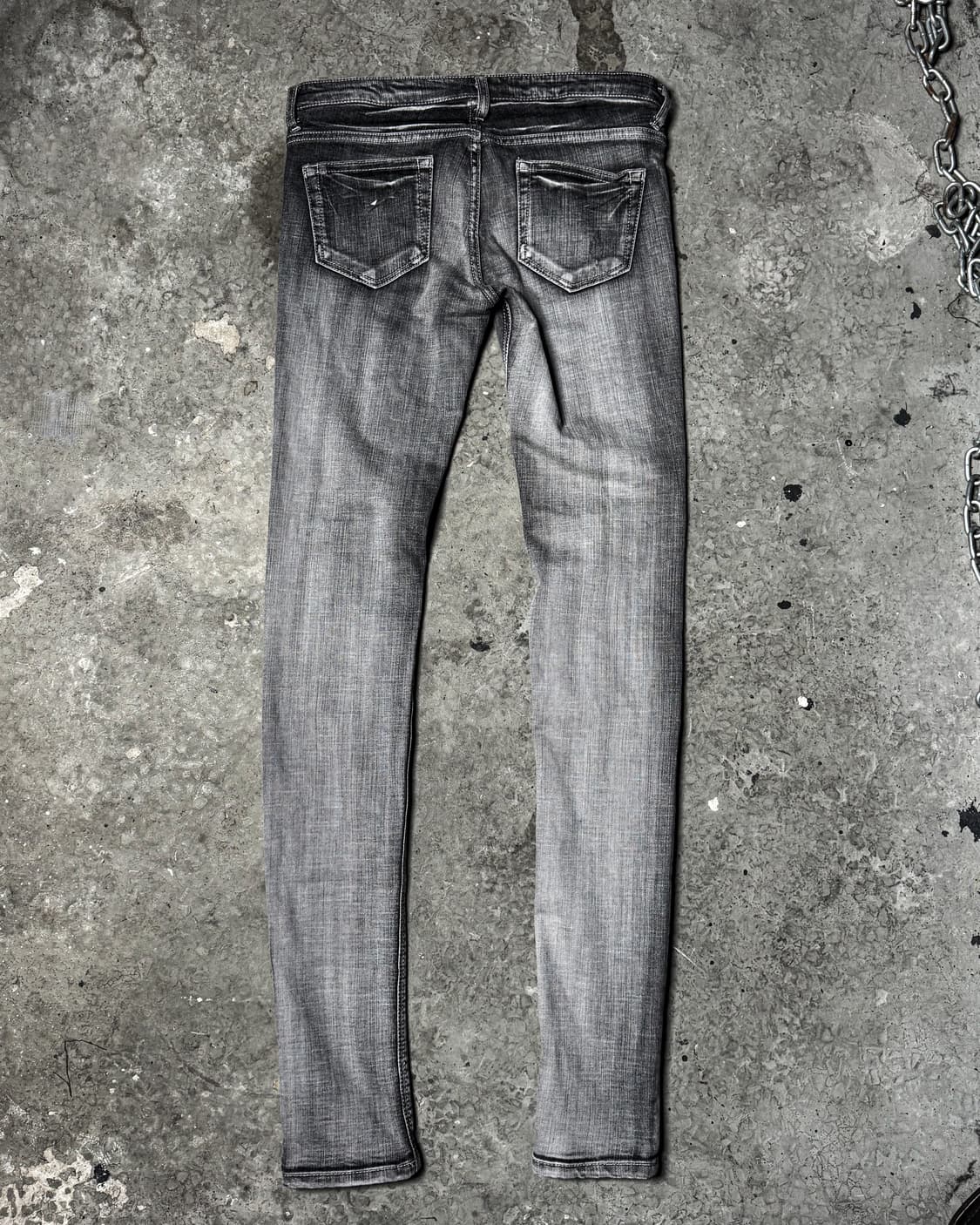 Gray Wash & Damaged Denim Skinny Jeans   상품이미지6