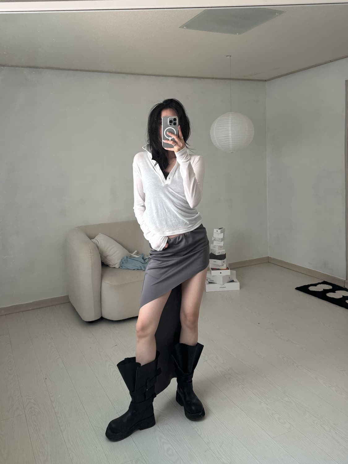 언발란스 스커트 상품이미지4