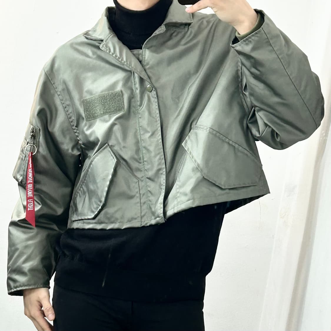 알파인더스트리 X LANDLORD 크롭 플라이트 자켓 상품이미지3