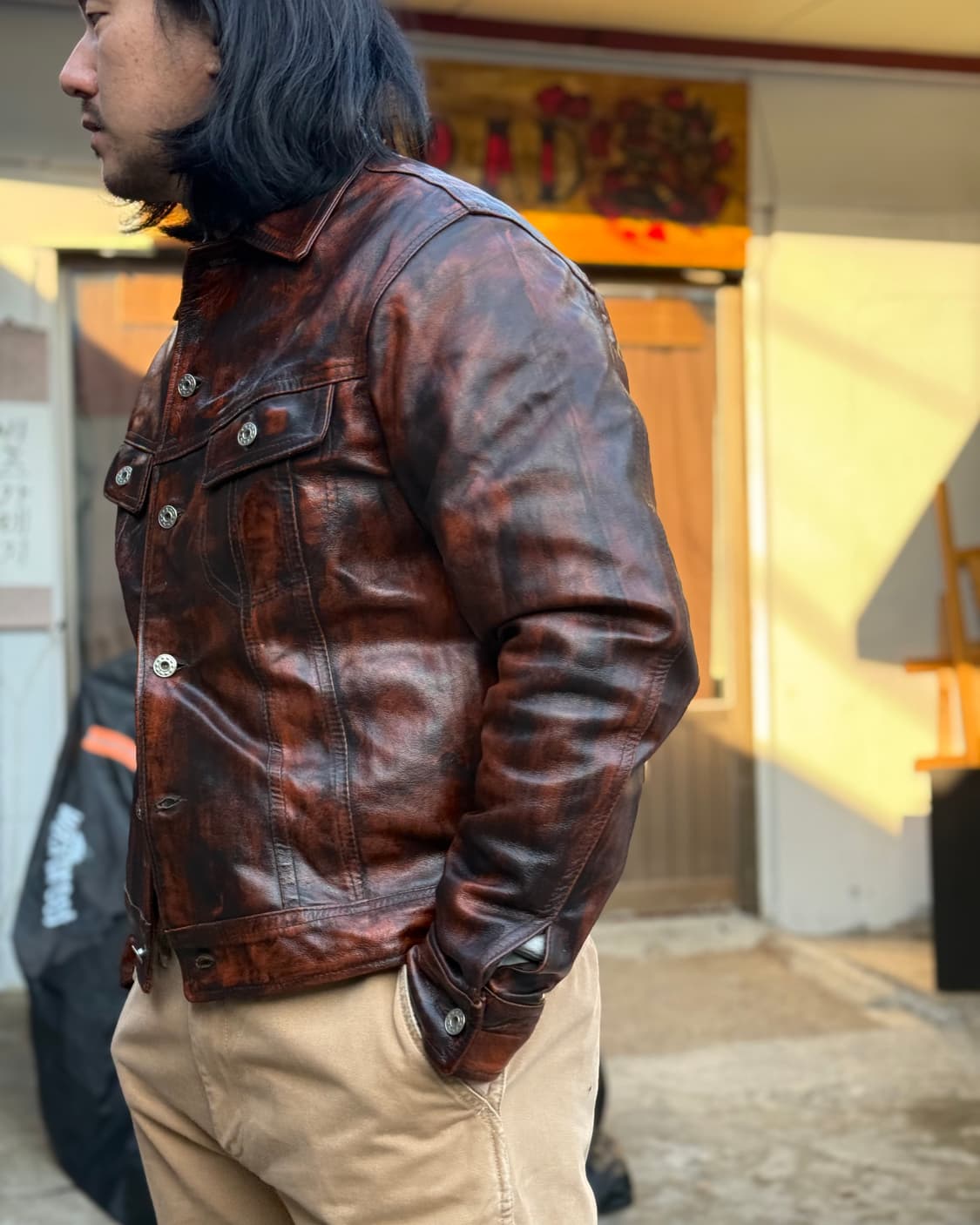 Seno Unico 레더 트러커 자켓 XL 상품이미지9