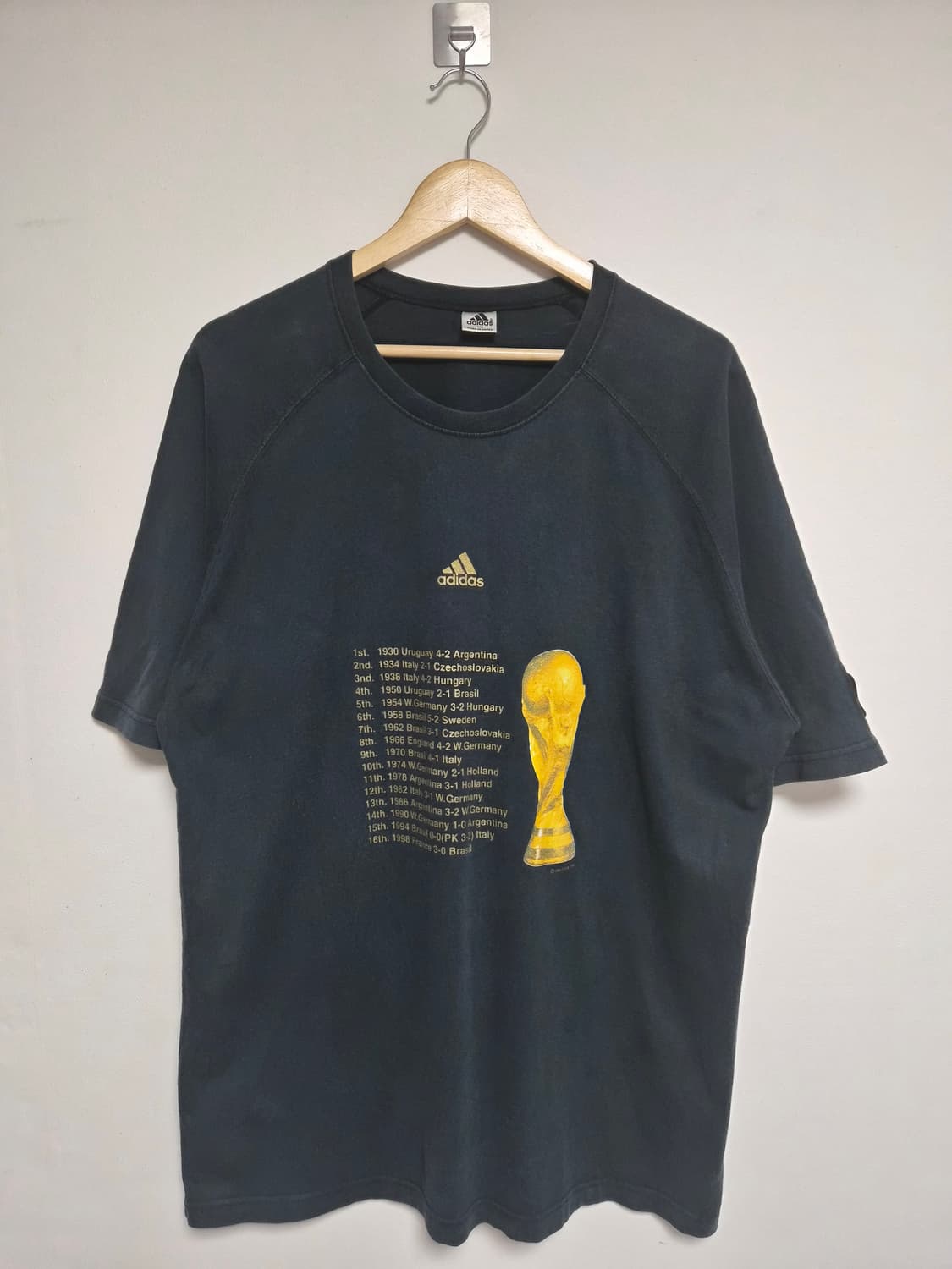Adidas 오리지널 빈티지 월드컵 티셔츠 2XL - T129 상품이미지1