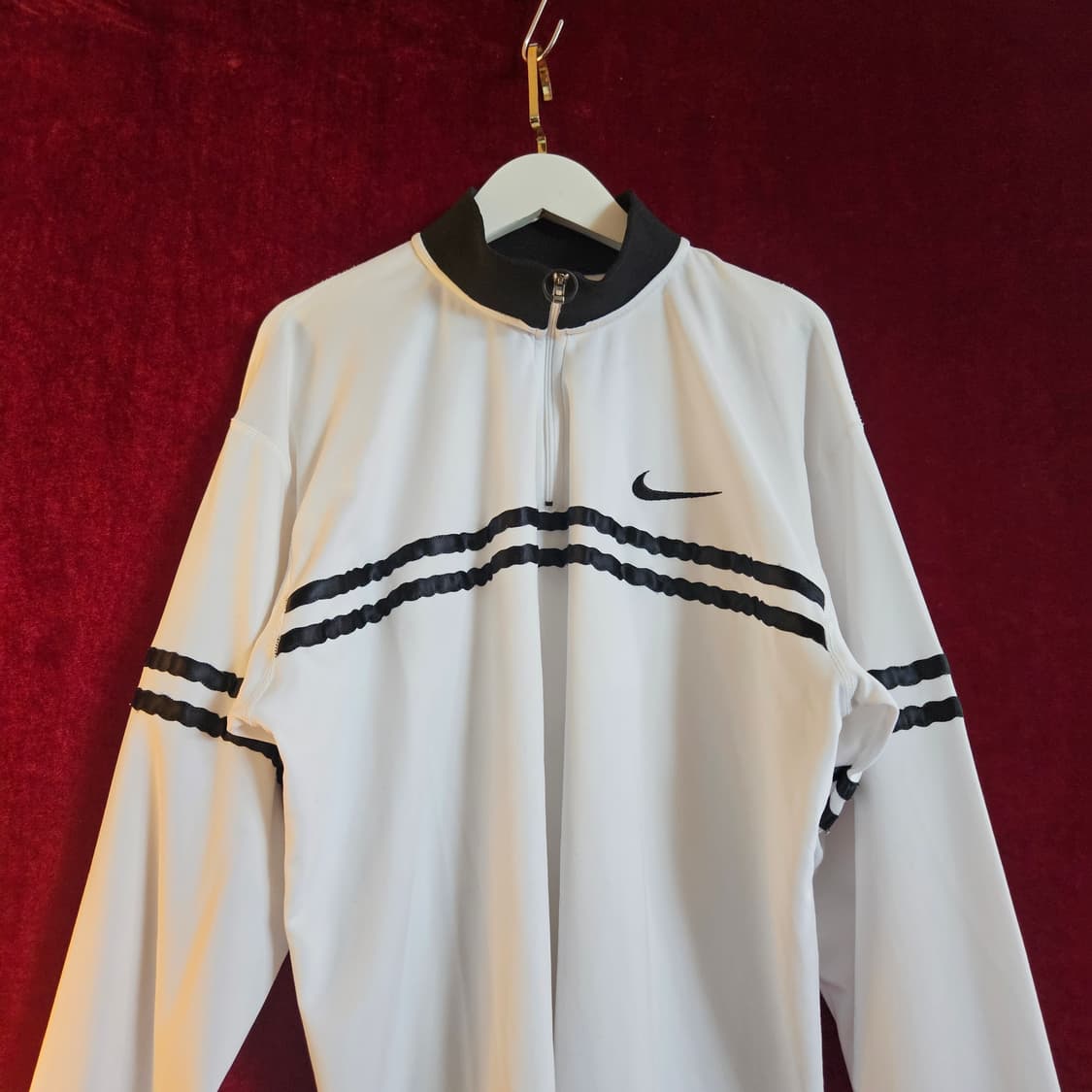 나이키 x 안드레 에거시 in USA 90's 하프넥 긴팔 저지 M 상품이미지3