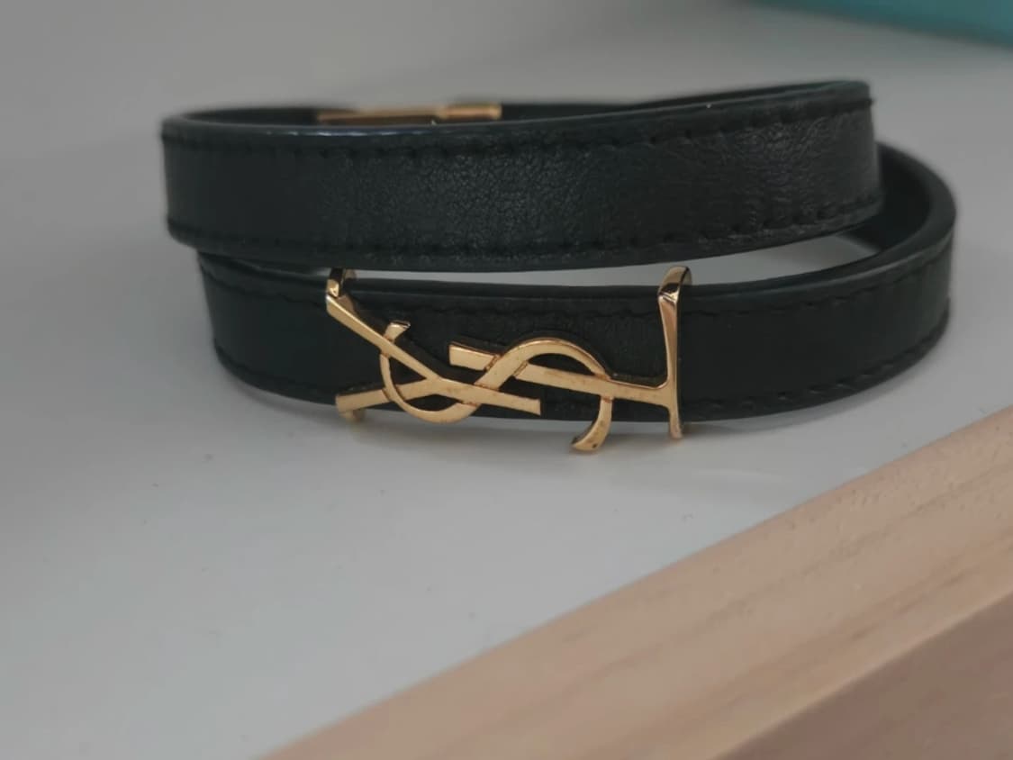 생로랑 오피움 더블 랩 가죽 팔찌 브레이슬릿 YSL 남녀공용 상품이미지1