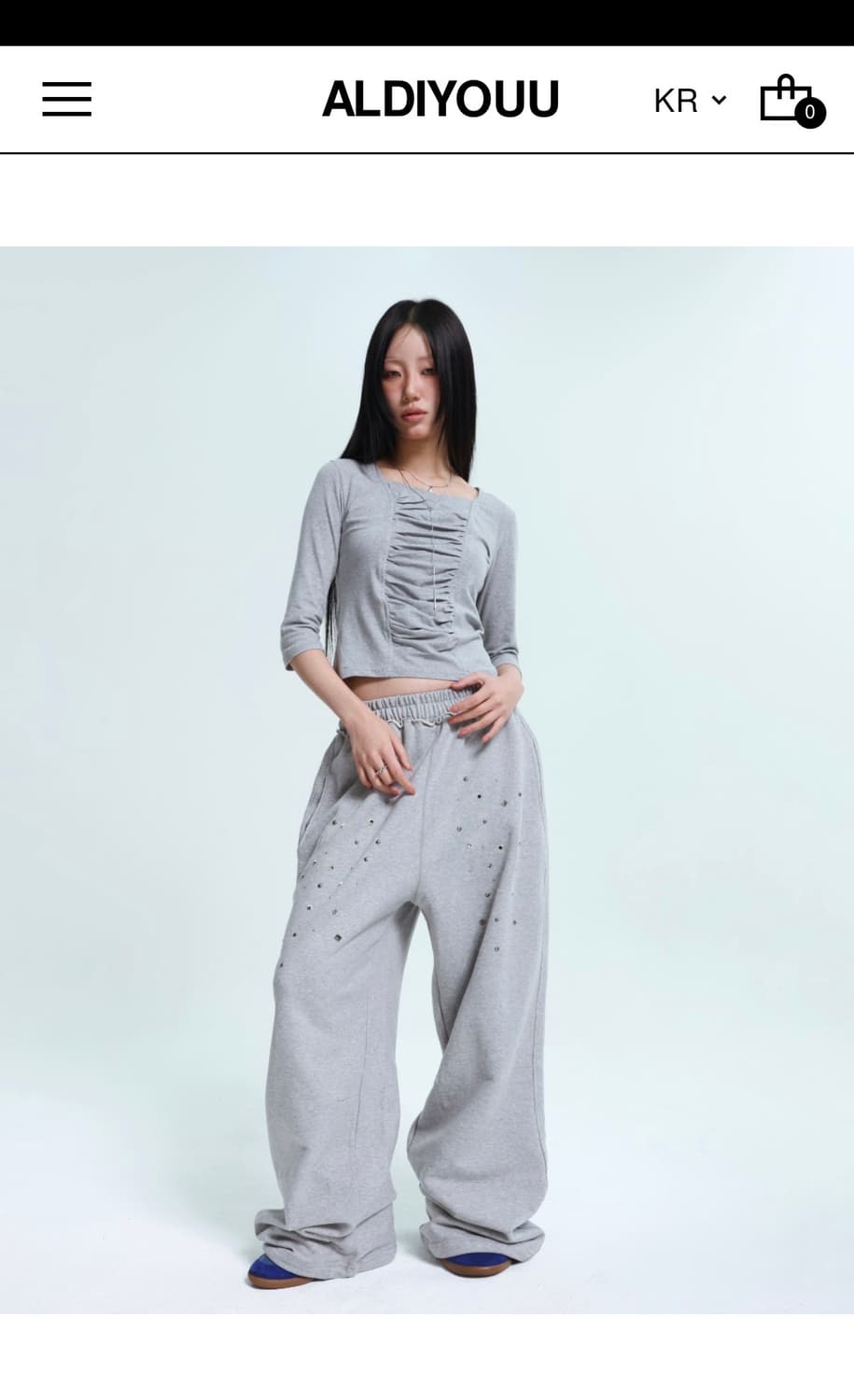 알디유 스터드 그레이 팬츠 Stud String Sweatpants 상품이미지3