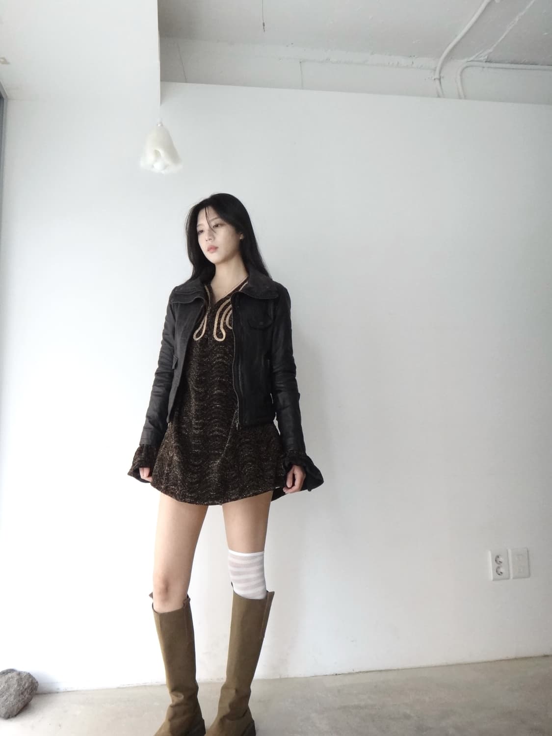 GUESS high neck short leather jacket 상품이미지8