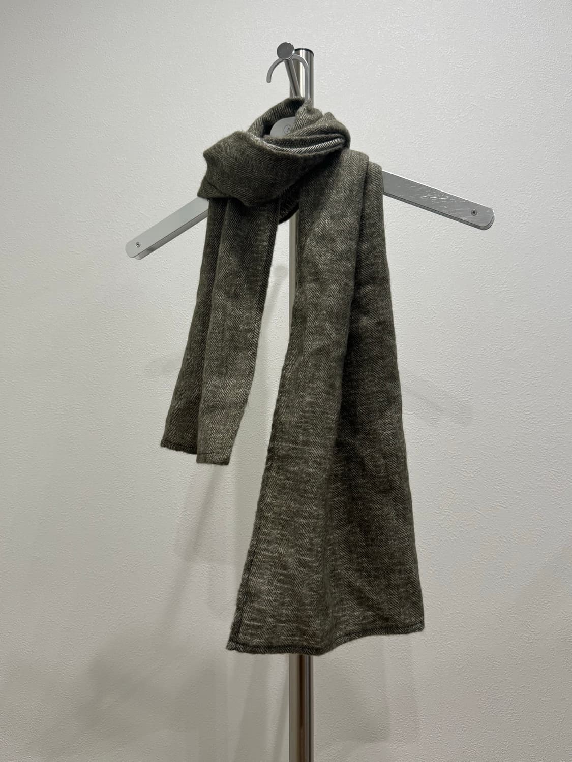 요지야마모토 라이트 카키 울 머플러 상품이미지4