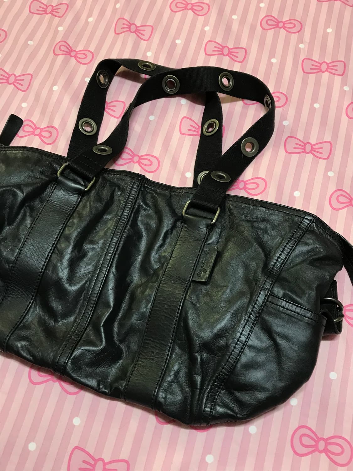 Agnes b 아녜스베 보야지라인 가죽 숄더백 y2k 상품이미지3