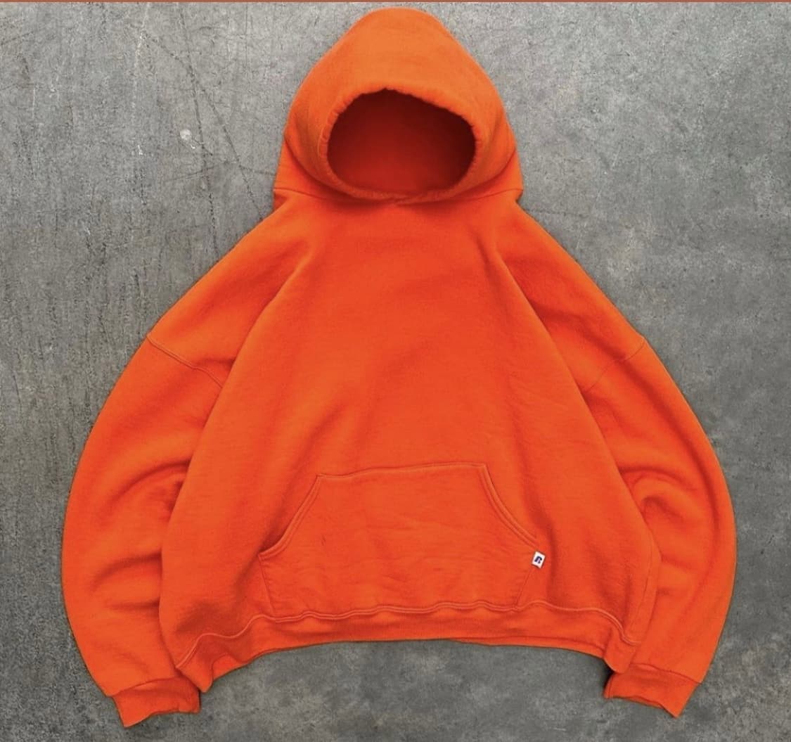 90s 러셀 빈티지 후드 오렌지 XXL 상품이미지1