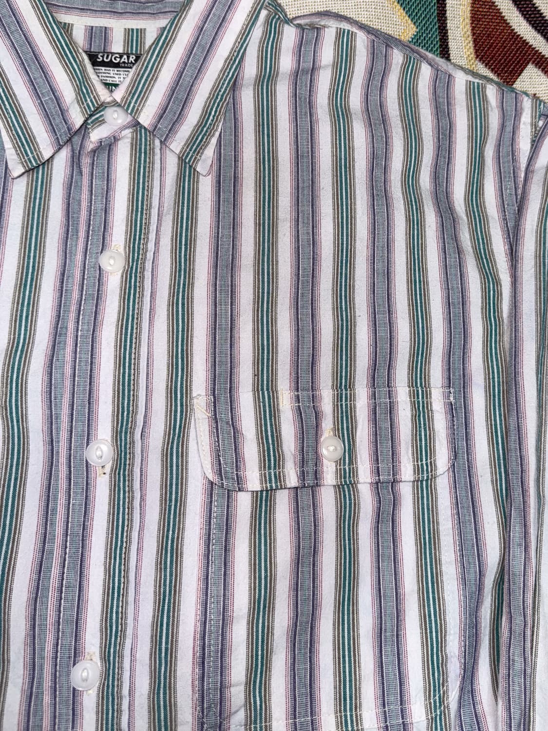 슈가케인 인디고 스트라이프 워크셔츠 L 상품이미지5