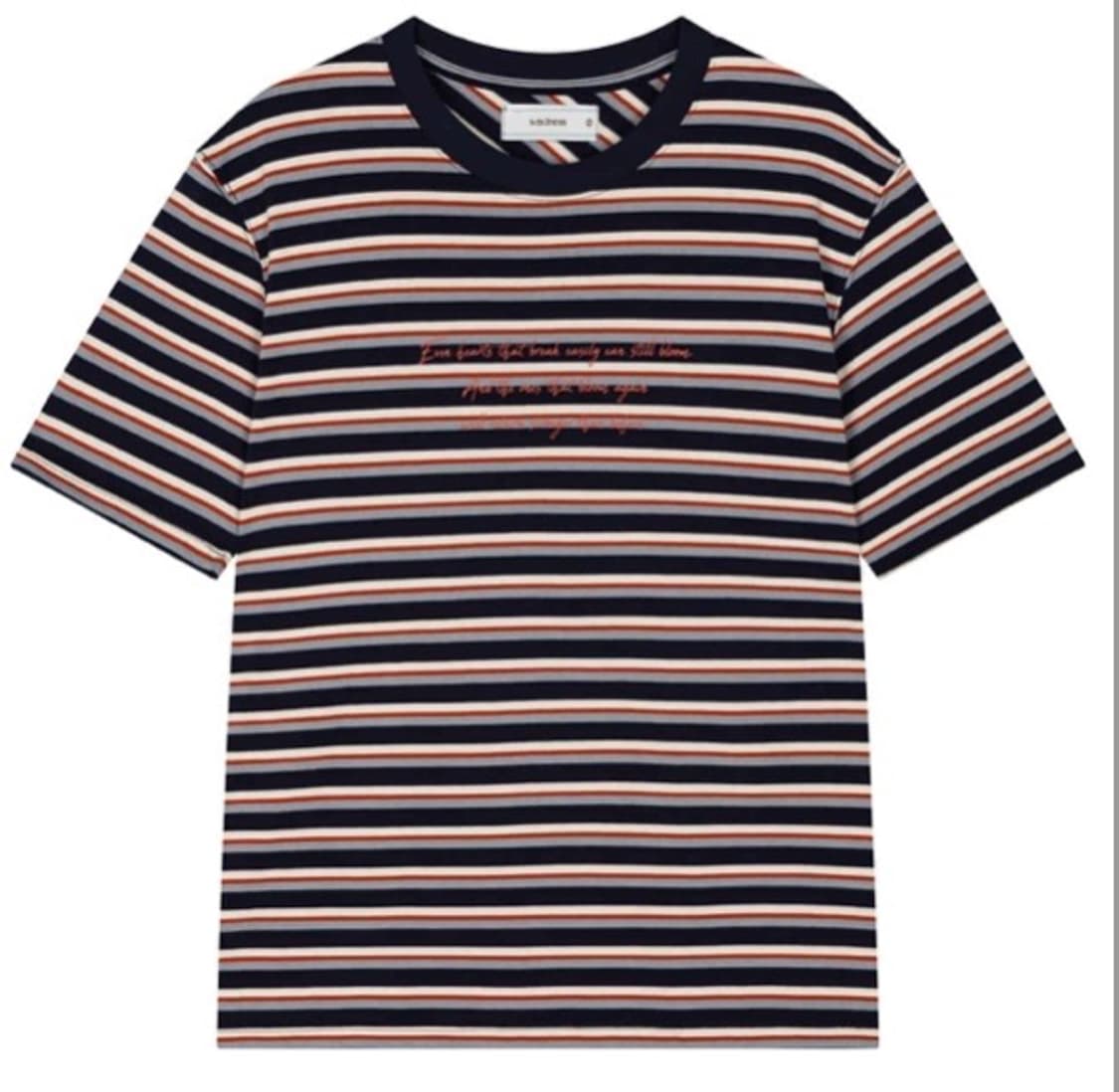 웨이비니스 멀티 스트라이프 레터링 셔츠 네이비2 상품이미지1