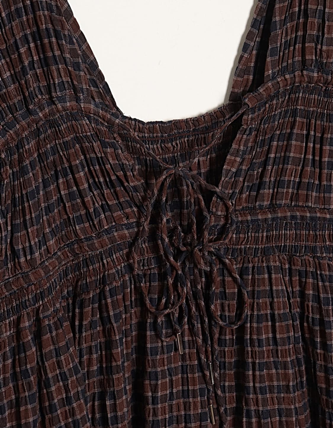 DISCOAT Shirring Check One-Piece 상품이미지4