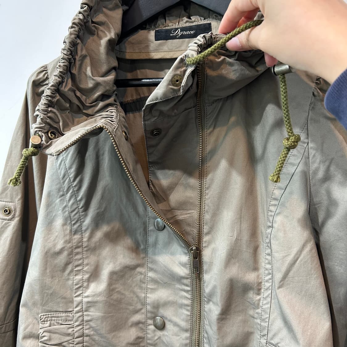 카키 셔링 하프 자켓 상품이미지5