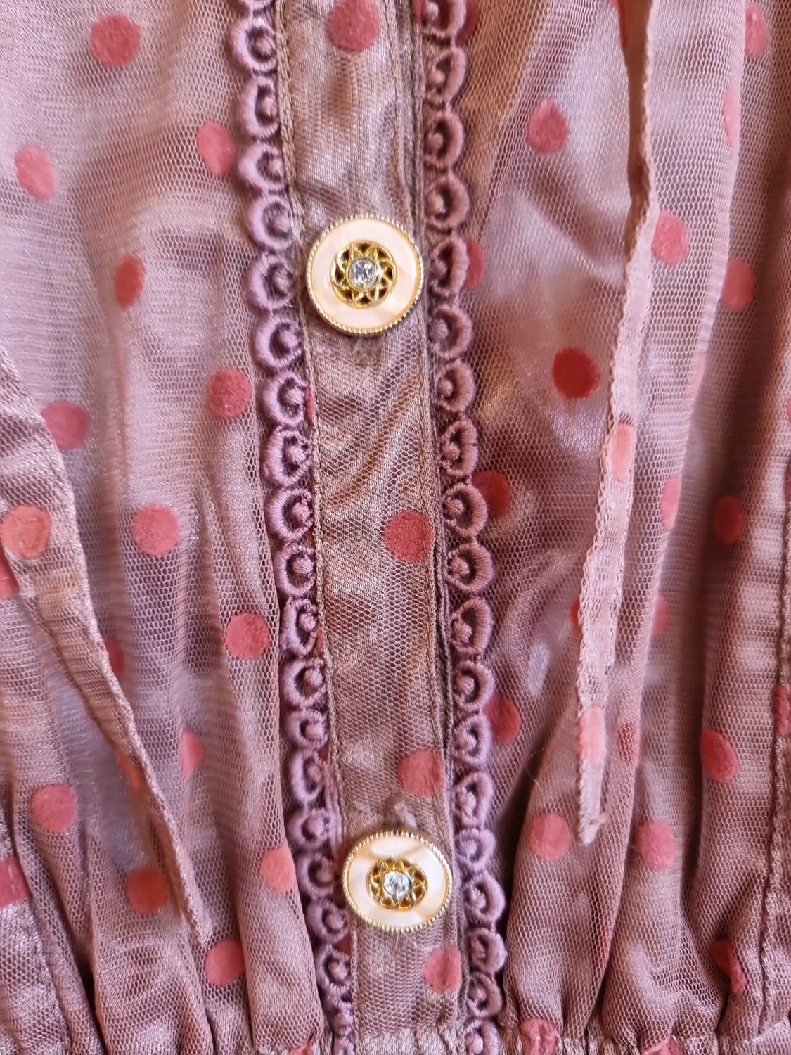 LIZ LISA(리즈리사)초콜릿 도트 시스루 원피스 상품이미지3