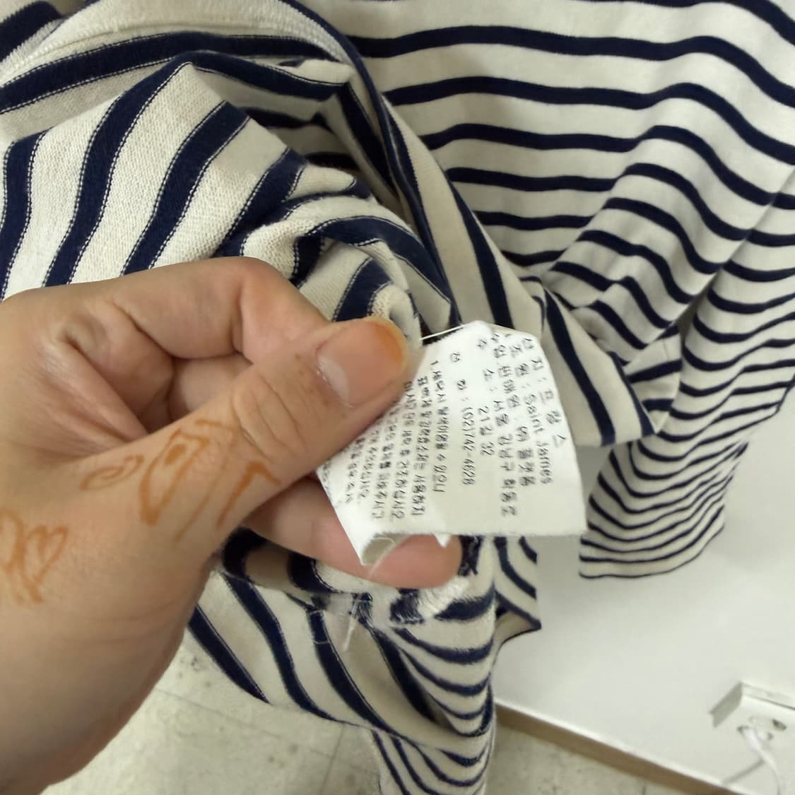 세인트제임스 엘보패치 스트라이프 티셔츠M 상품이미지3