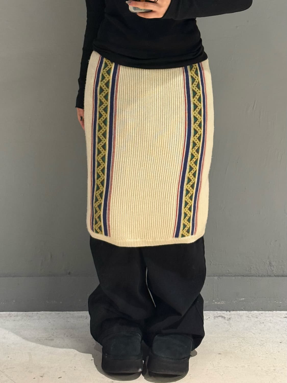 ethnic pattern point wool skirt 상품이미지1