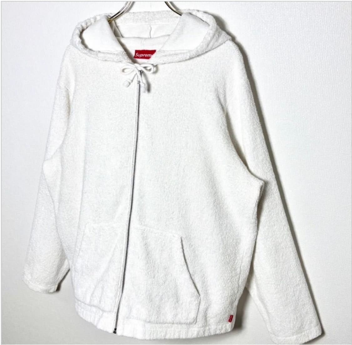 슈프림 자수 로고 화이트타올 후드집업 상품이미지6