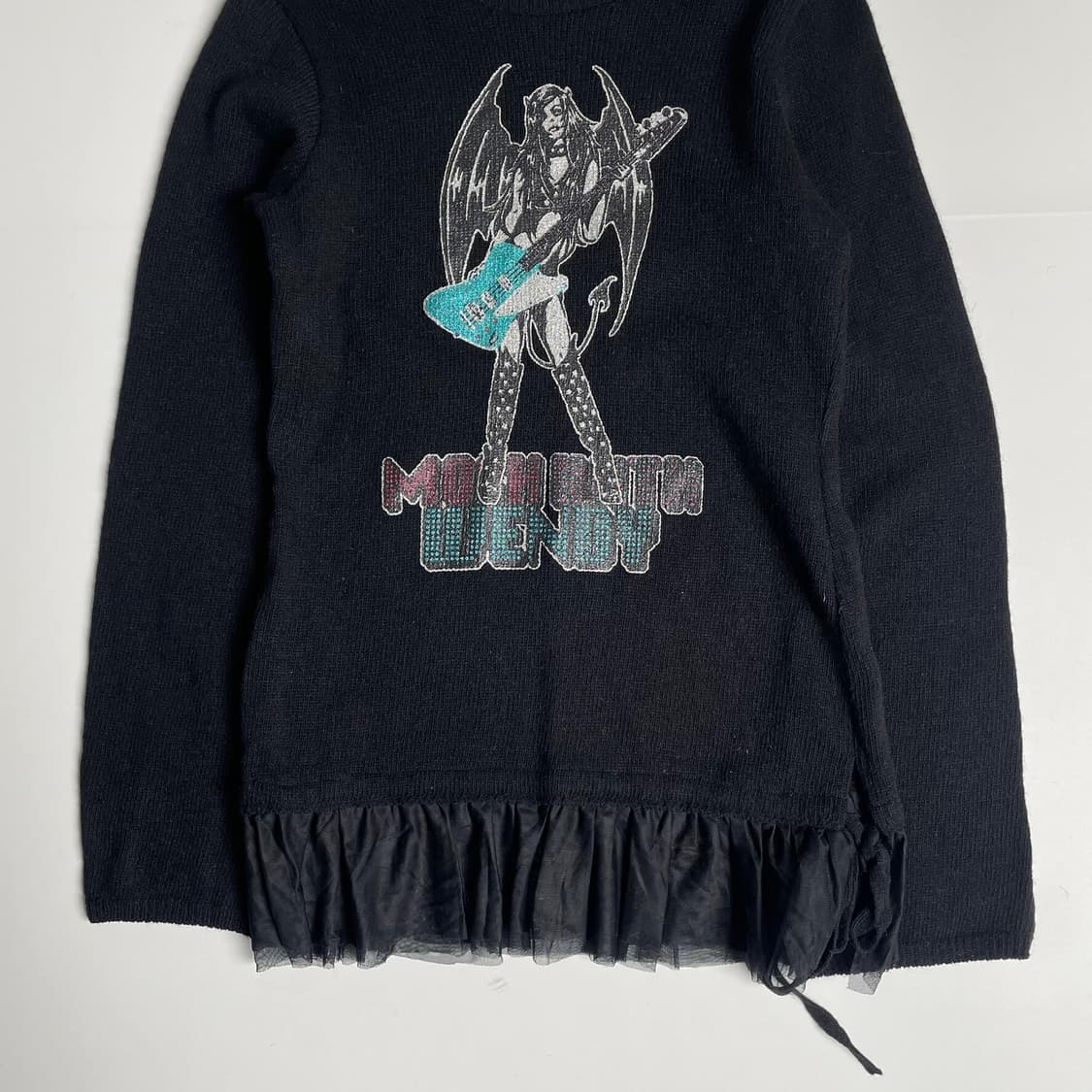 Ba-tsu 데빌&기타 프린트 레이스 니트 상품이미지4