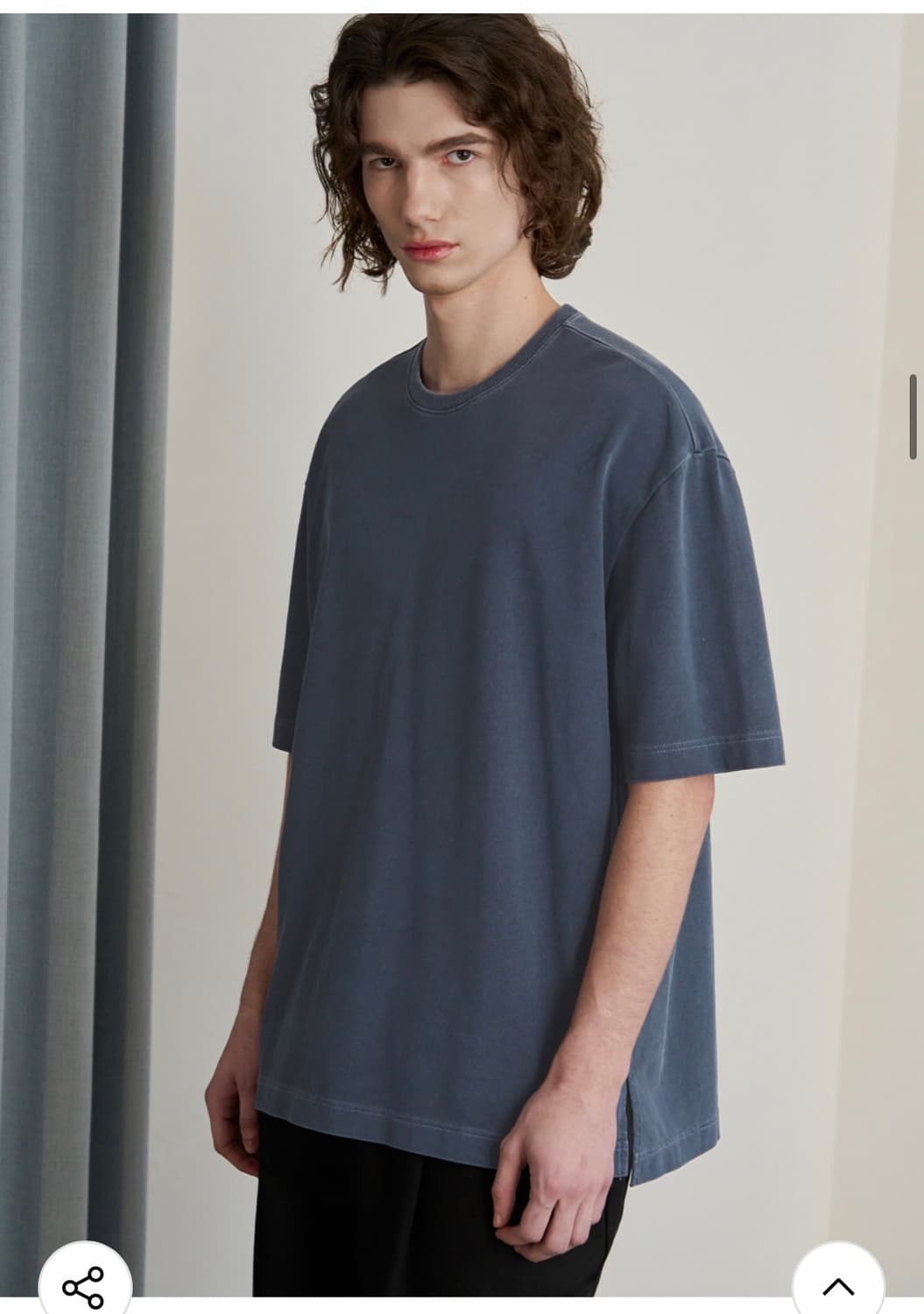 (XL) 드로우핏 슬레이 피그먼트 워싱 티셔츠 [D.BLUE] 반팔 상품이미지6