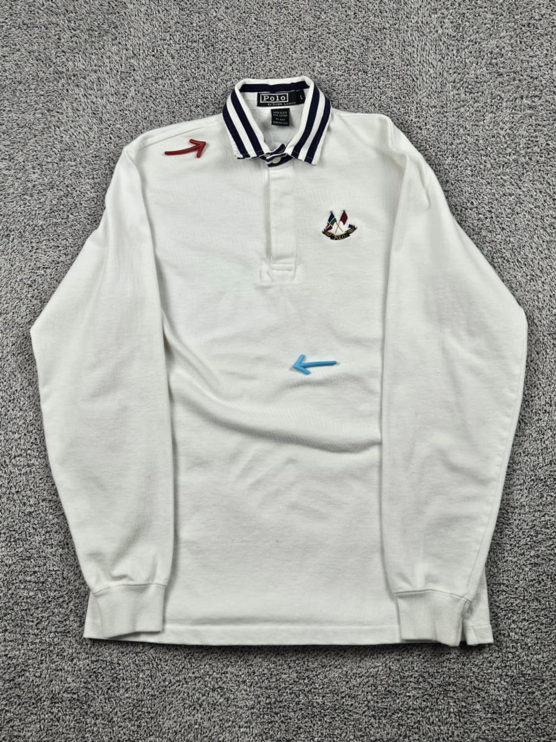 USA 폴로랄프로렌 크로스 플래그 럭비 티셔츠 ( L ) / 10362 상품이미지4