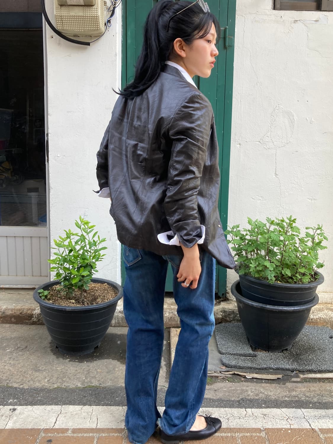 Romache Japan 레자 브라운 스냅 셔츠 상품이미지3