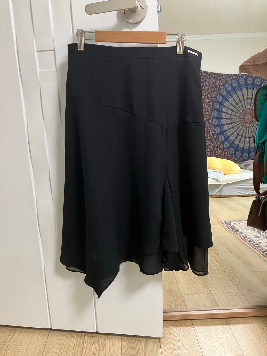 미세키서울 organza layered midi skirt black 상품이미지7