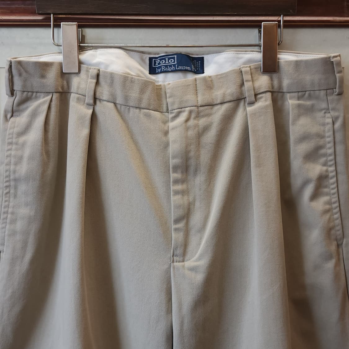 90s 폴로 치노팬츠 베이지 usa 패브릭 헤비코튼 34x32 상품이미지3